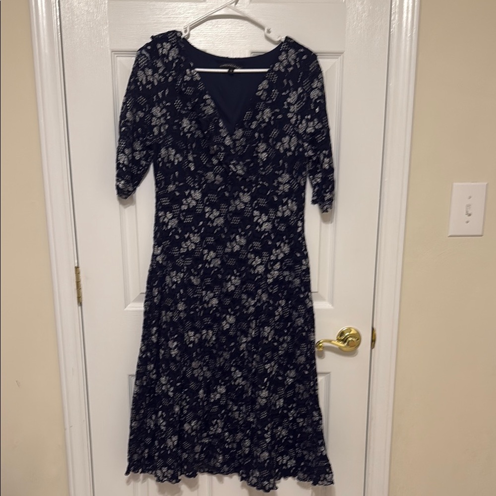Elegant Navy Floral Dress
